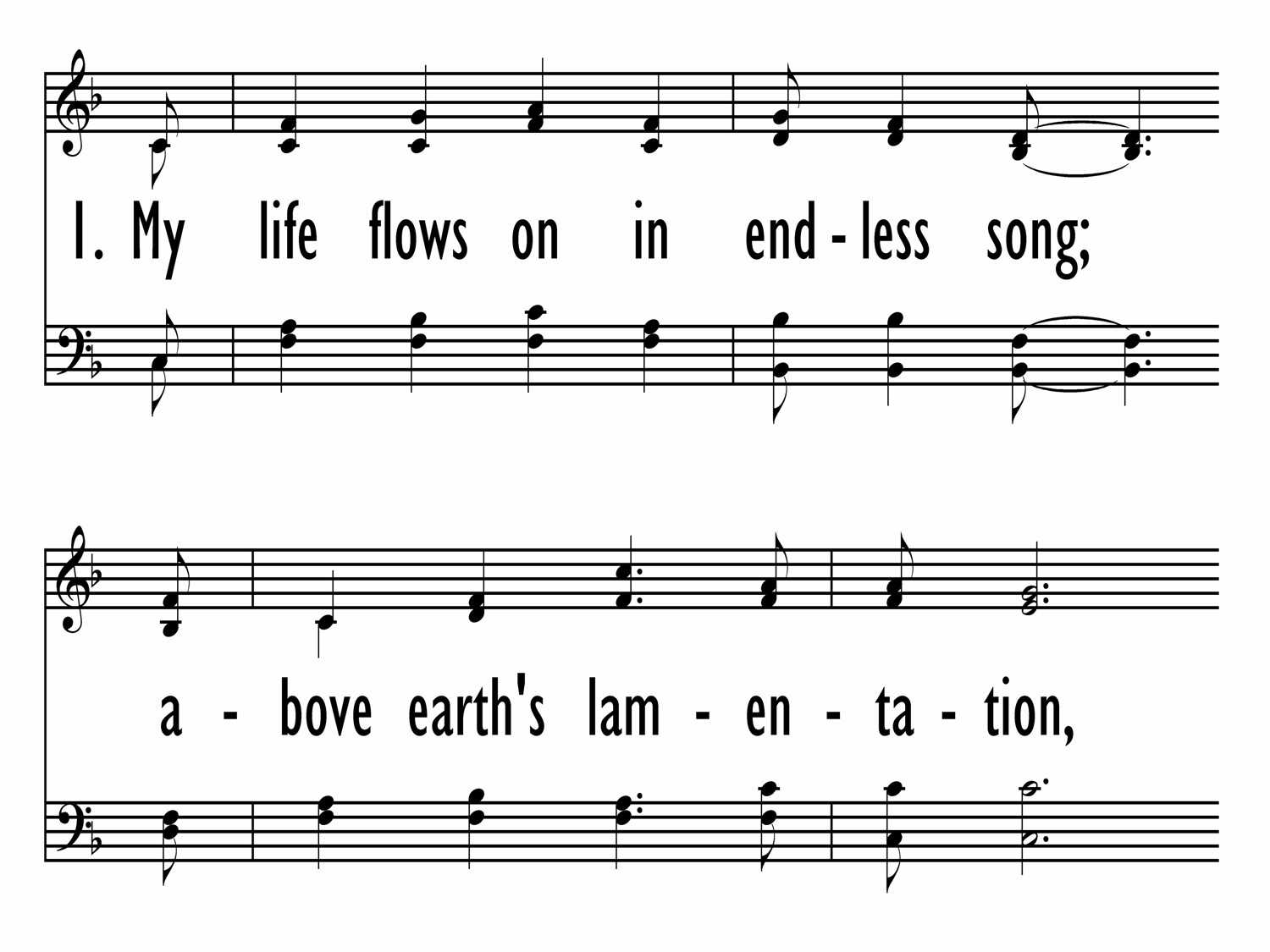 MY LIFE FLOWS ON IN ENDLESS SONG (Lift Up Your Hearts 443)