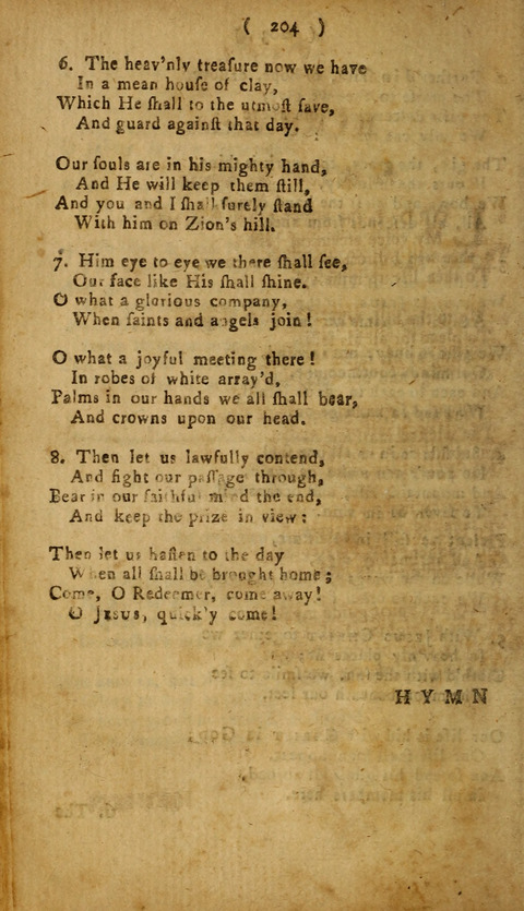 A Choice Collection of Hymns, in which are some never before printed page 204