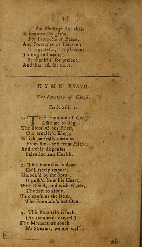 A Choice Collection of Hymns, in which are some never before printed page 42