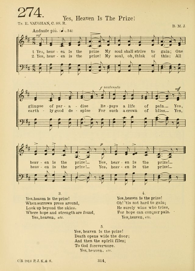 American Catholic Hymnal: an extensive collection of hymns, Latin chants, and sacred songs for church, school, and home, including Gregorian masses, vesper psalms, litanies... page 321
