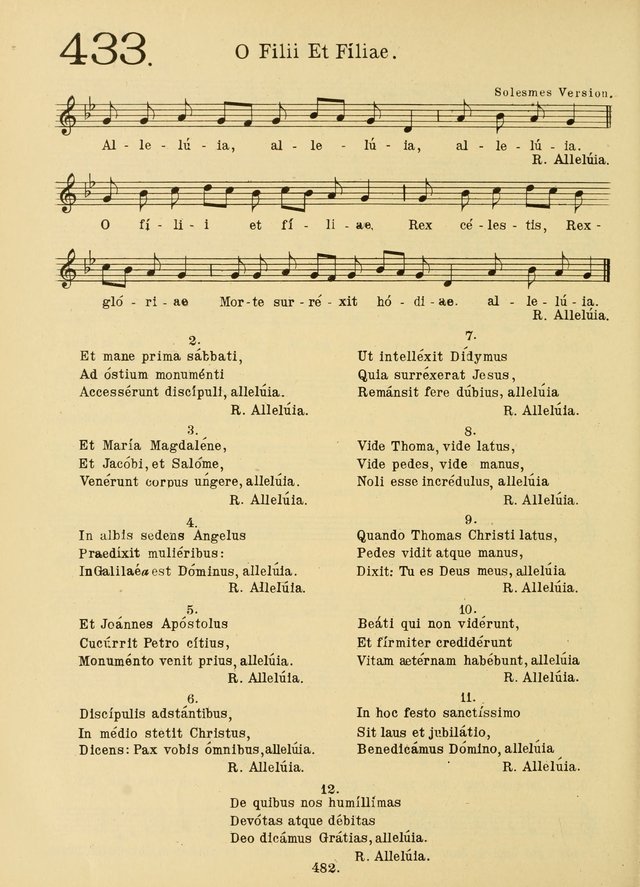 American Catholic Hymnal: an extensive collection of hymns, Latin chants, and sacred songs for church, school, and home, including Gregorian masses, vesper psalms, litanies... page 489