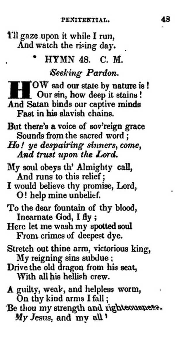 Additional Hymns, Adopted by the General Synod of the Reformed Dutch Church  in North America, at their Session June 1831. 2nd ed. page 40