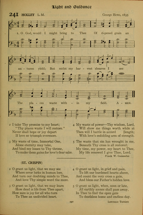 The American Hymnal for Chapel Service page 197