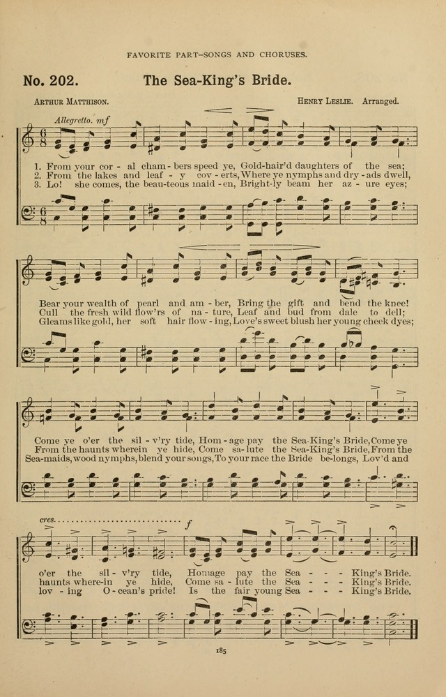 The Assembly Hymn and Song Collection: designed for use in chapel, assembly, convocation, or general exercises of schools, normals, colleges and universities. (3rd ed.) page 185