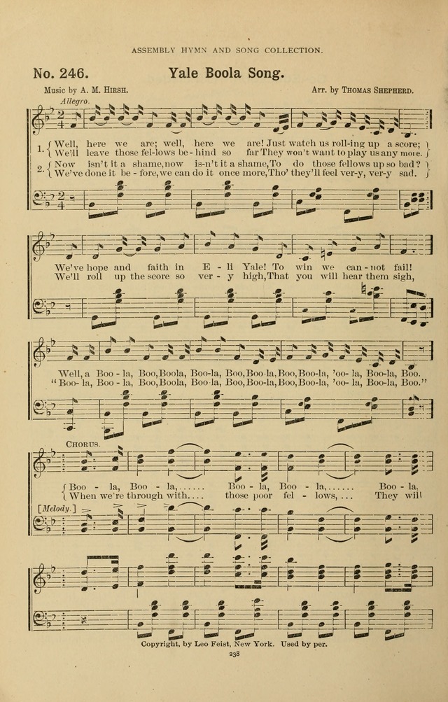 The Assembly Hymn and Song Collection: designed for use in chapel, assembly, convocation, or general exercises of schools, normals, colleges and universities. (3rd ed.) page 240