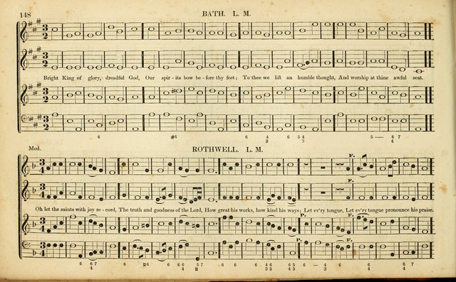 American Psalmody: a collection of sacred music, comprising a great variety of psalm, and hymn tunes, set-pieces, anthems and chants, arranged with a figured bass for the organ...(3rd ed.) page 145