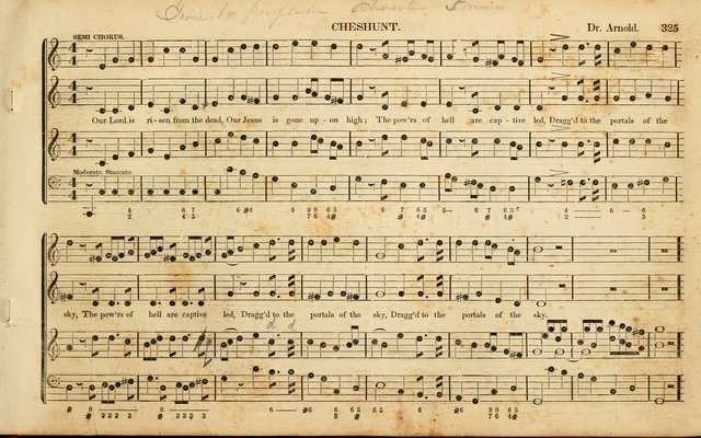 American Psalmody: a collection of sacred music, comprising a great variety of psalm, and hymn tunes, set-pieces, anthems and chants, arranged with a figured bass for the organ...(3rd ed.) page 322