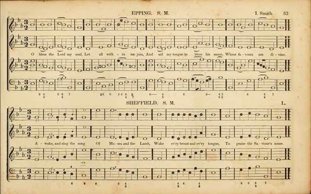 American Psalmody: a collection of sacred music, comprising a great variety of psalm, and hymn tunes, set-pieces, anthems and chants, arranged with a figured bass for the organ...(3rd ed.) page 50