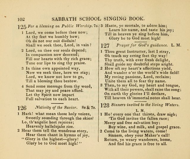 The American Sabbath School Singing Book: containing hymns, tunes, scriptural selections and chants, for Sabbath schools page 102