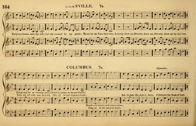 The American Vocalist: a selection of tunes, anthems, sentences, and hymns, old and new: designed for the church, the vestry, or the parlor; adapted to every variety of metre in common use. (Rev. ed.) page 164