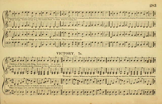 The American Vocalist: a selection of tunes, anthems, sentences, and hymns, old and new: designed for the church, the vestry, or the parlor; adapted to every variety of metre in common use. (Rev. ed.) page 283