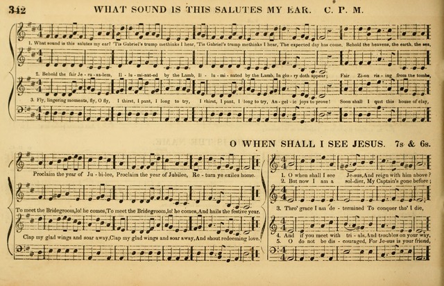 The American Vocalist: a selection of tunes, anthems, sentences, and hymns, old and new: designed for the church, the vestry, or the parlor; adapted to every variety of metre in common use. (Rev. ed.) page 342