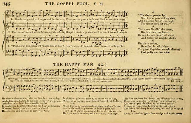 The American Vocalist: a selection of tunes, anthems, sentences, and hymns, old and new: designed for the church, the vestry, or the parlor; adapted to every variety of metre in common use. (Rev. ed.) page 346
