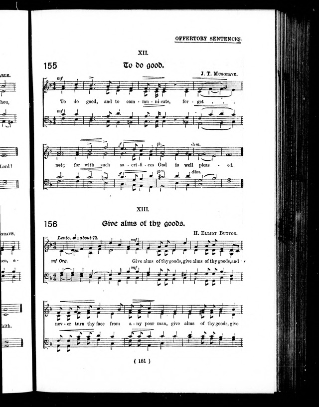 The Baptist Church Hymnal: chants and anthems with music page 187