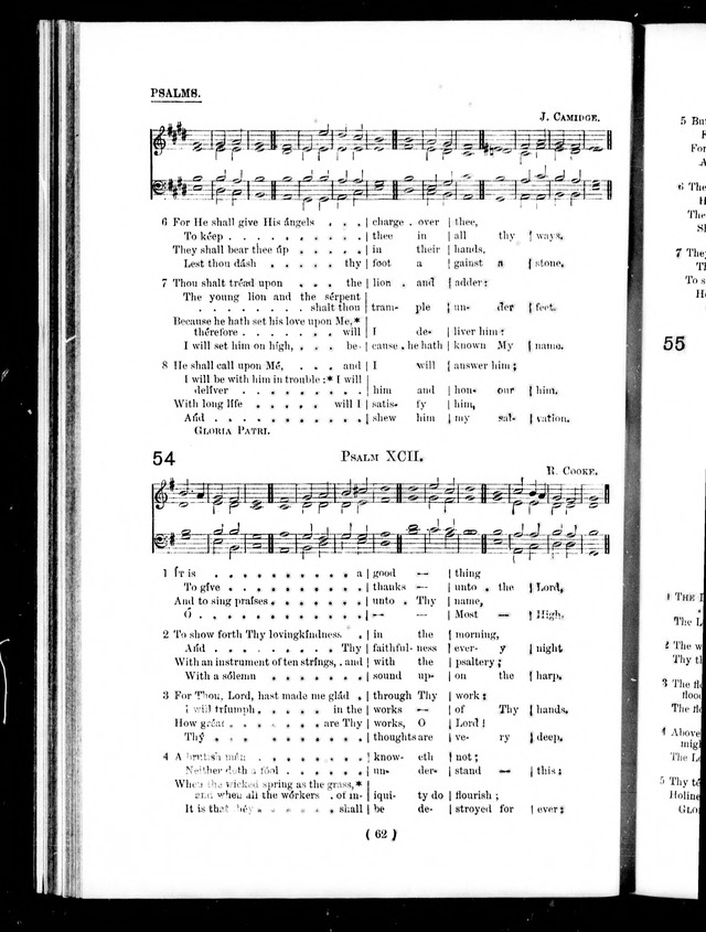 The Baptist Church Hymnal: chants and anthems with music page 62