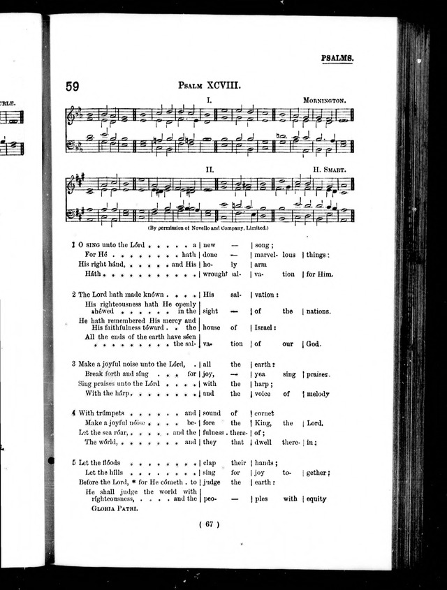 The Baptist Church Hymnal: chants and anthems with music page 67