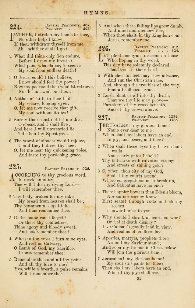 Baptist Chorals: a tune and hymn book designed to promote general congregational singing; containing one hundred and sixty four tunes adapted to about four hundred choice hymns  page 102