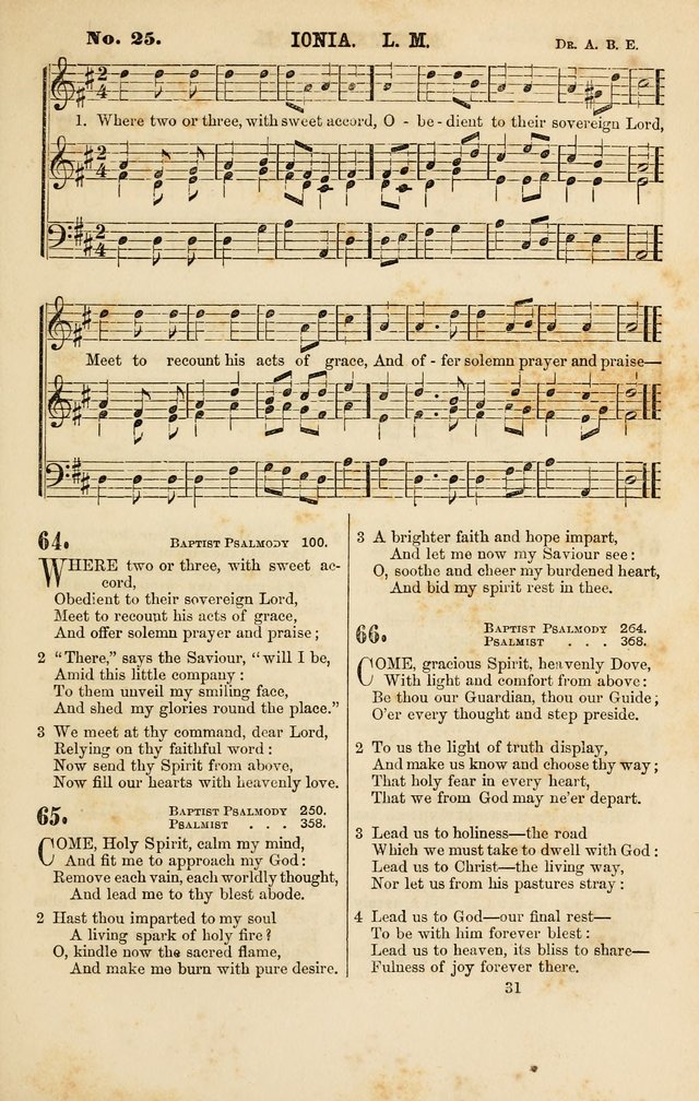 Baptist Chorals: a tune and hymn book designed to promote general congregational singing; containing one hundred and sixty four tunes adapted to about four hundred choice hymns  page 38