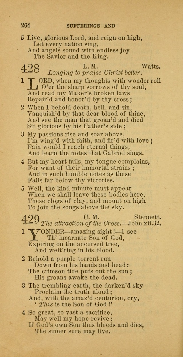 The Baptist Hymn Book: comprising a large and choice collection of psalms, hymns and spiritual songs, adapted to the faith and order of the Old School, or Primitive Baptists (2nd stereotype Ed.) page 264