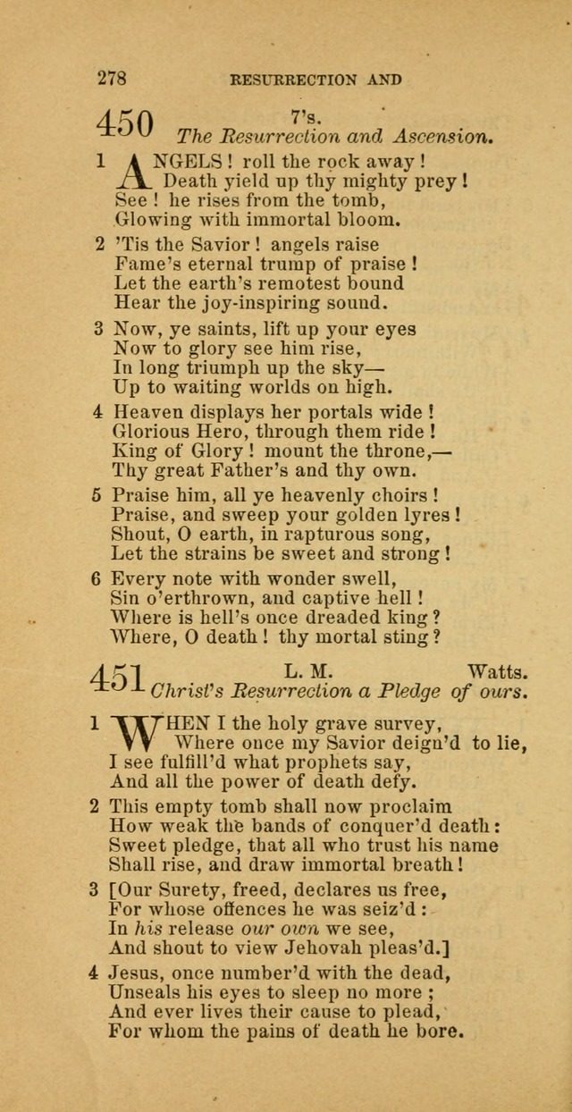 The Baptist Hymn Book: comprising a large and choice collection of psalms, hymns and spiritual songs, adapted to the faith and order of the Old School, or Primitive Baptists (2nd stereotype Ed.) page 278