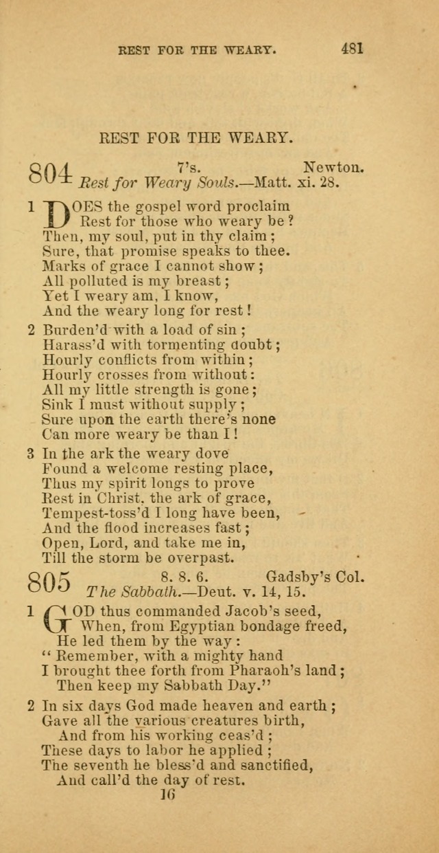 The Baptist Hymn Book: comprising a large and choice collection of psalms, hymns and spiritual songs, adapted to the faith and order of the Old School, or Primitive Baptists (2nd stereotype Ed.) page 483