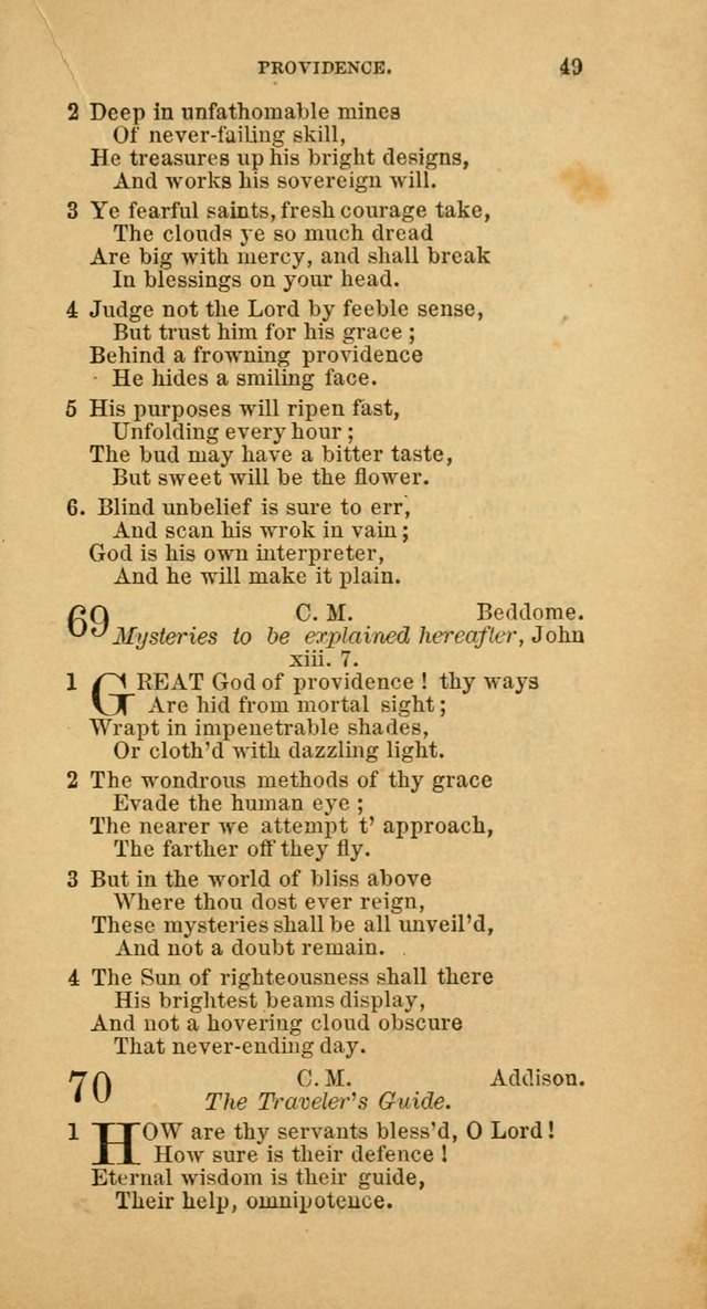 The Baptist Hymn Book: comprising a large and choice collection of psalms, hymns and spiritual songs, adapted to the faith and order of the Old School, or Primitive Baptists (2nd stereotype Ed.) page 49