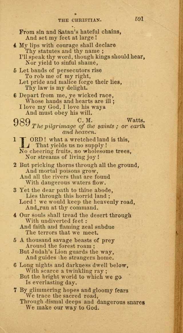 The Baptist Hymn Book: comprising a large and choice collection of psalms, hymns and spiritual songs, adapted to the faith and order of the Old School, or Primitive Baptists (2nd stereotype Ed.) page 593