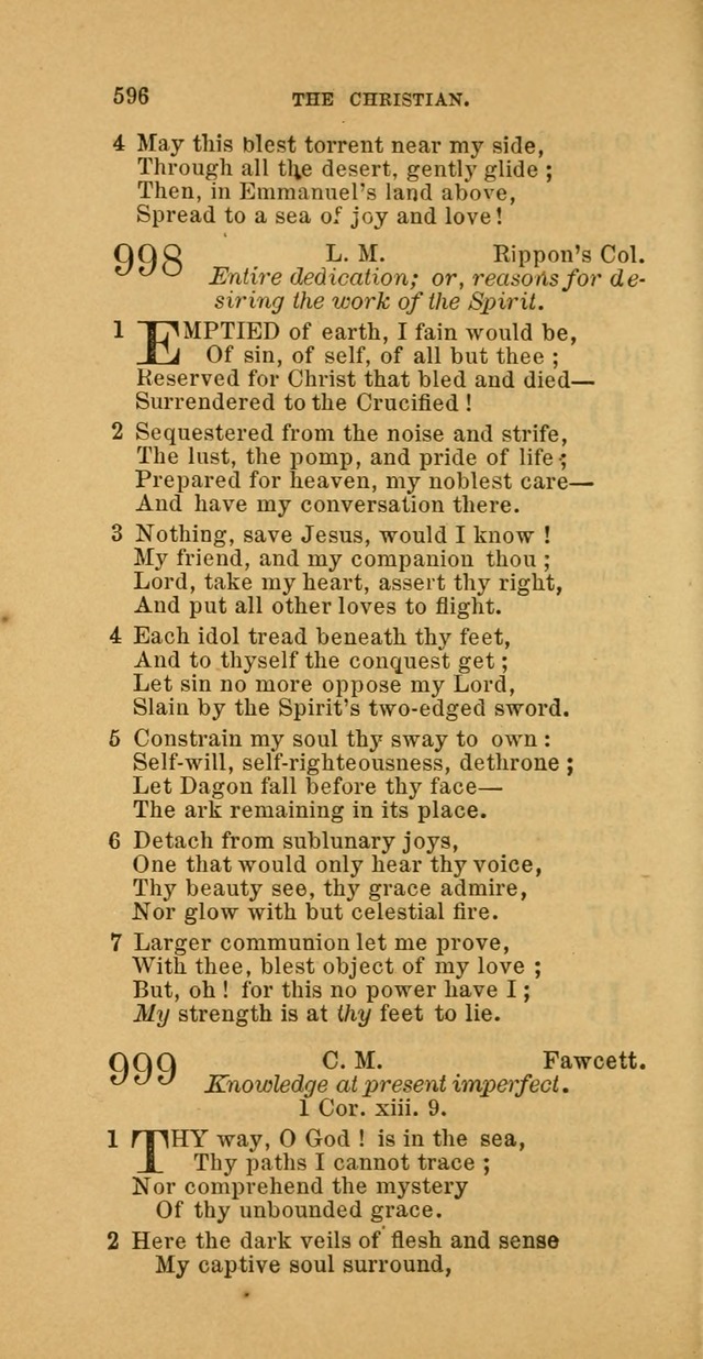 The Baptist Hymn Book: comprising a large and choice collection of psalms, hymns and spiritual songs, adapted to the faith and order of the Old School, or Primitive Baptists (2nd stereotype Ed.) page 598