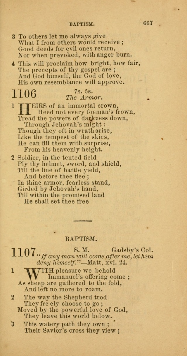 The Baptist Hymn Book: comprising a large and choice collection of psalms, hymns and spiritual songs, adapted to the faith and order of the Old School, or Primitive Baptists (2nd stereotype Ed.) page 669