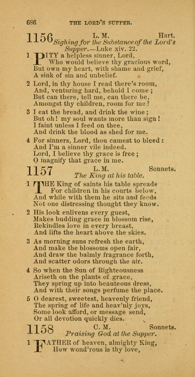The Baptist Hymn Book: comprising a large and choice collection of psalms, hymns and spiritual songs, adapted to the faith and order of the Old School, or Primitive Baptists (2nd stereotype Ed.) page 688