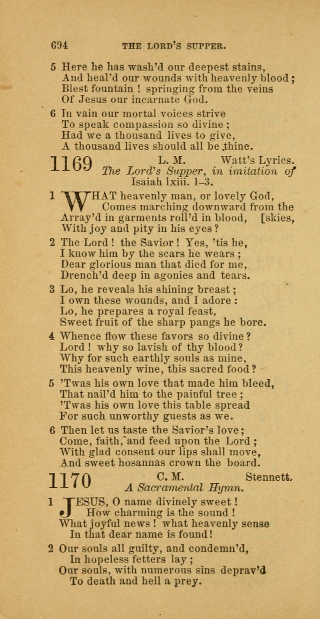 The Baptist Hymn Book: comprising a large and choice collection of psalms, hymns and spiritual songs, adapted to the faith and order of the Old School, or Primitive Baptists (2nd stereotype Ed.) page 696
