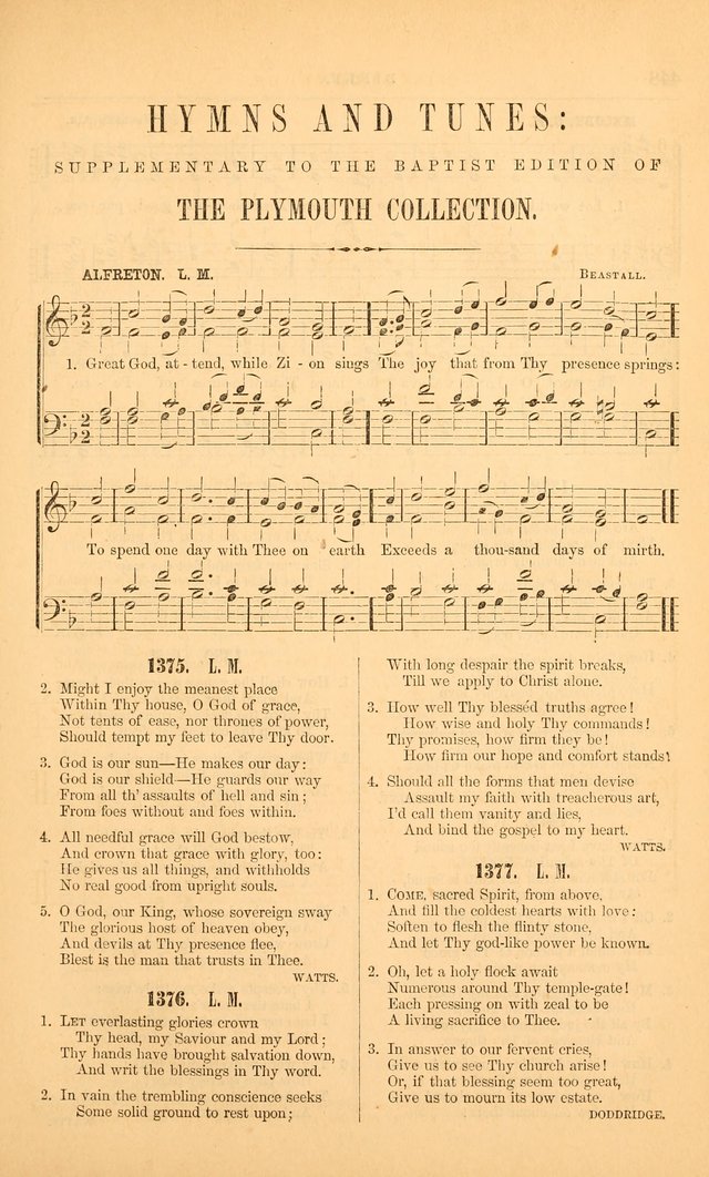 The Baptist Hymn and Tune Book: being "The Plymouth Collection" enlarged and adapted to the use of Baptist churches page 501