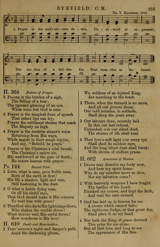 Book of Hymns and Tunes, comprising the psalms and hymns for the worship of God, approved by the general assembly of 1866, arranged with appropriate tunes... by authority of the assembly of 1873 page 221