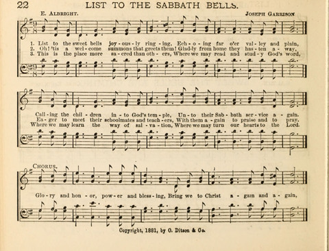 The Beacon Light: a collection of Hymns and Tunes for Sunday School page 22