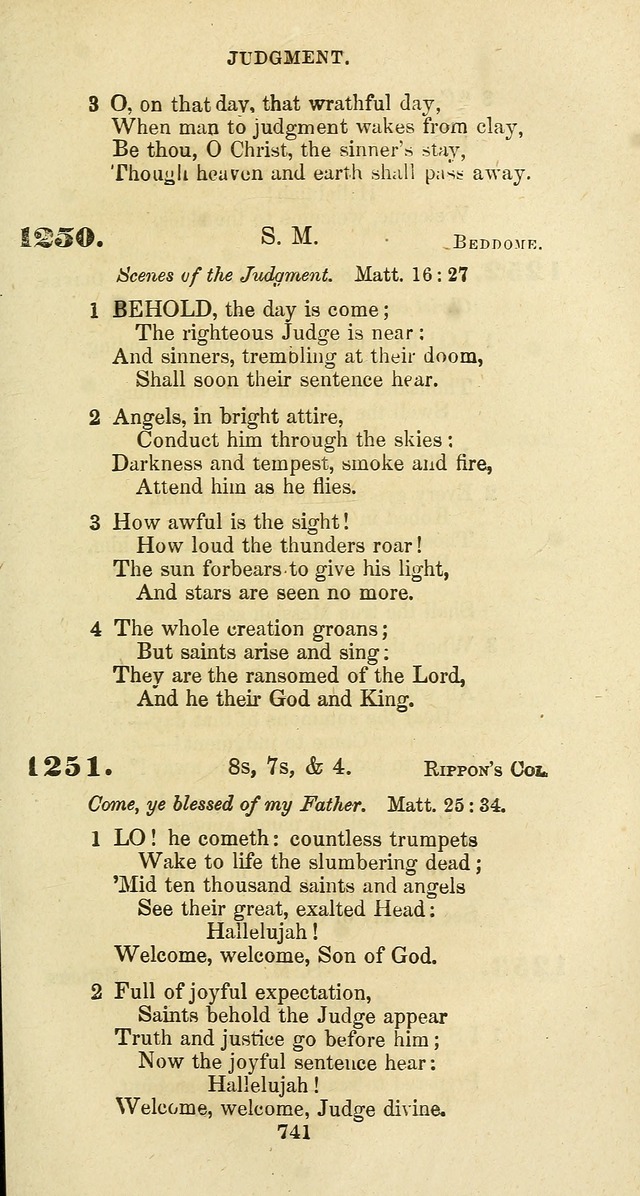 The Baptist Psalmody: a selection of hymns for the worship of God page 741