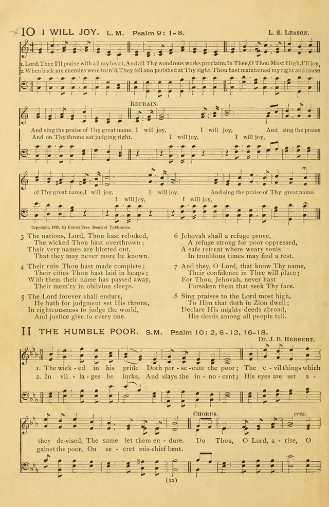 Bible Songs: consisting of selections from the Psalms set to music suitable for Sabbath Schools, prayer meetings, etc. page 12