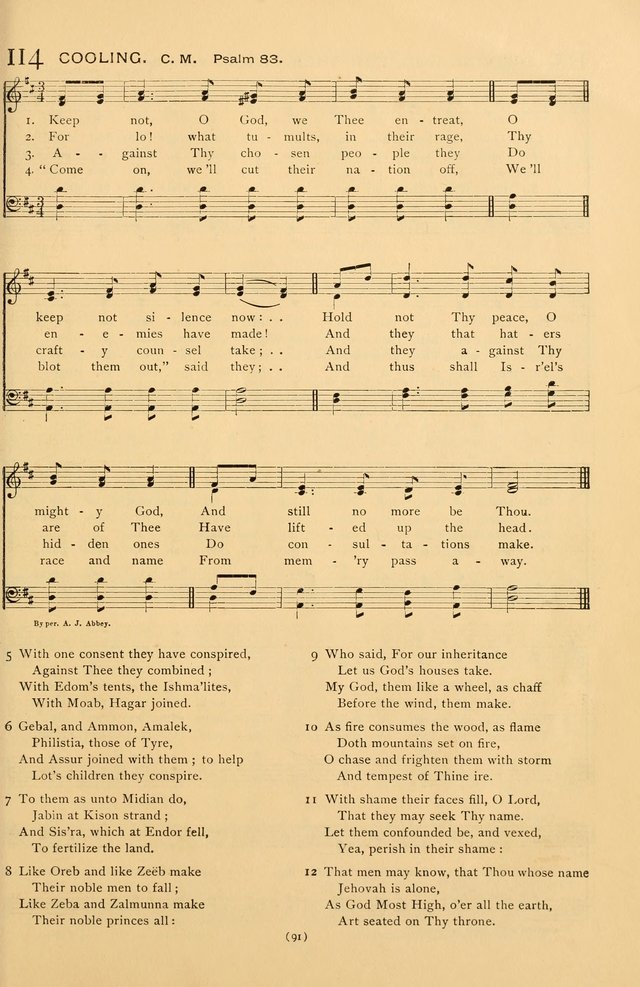 Bible Songs: consisting of selections from the Psalms set to music suitable for Sabbath Schools, prayer meetings, etc. page 91