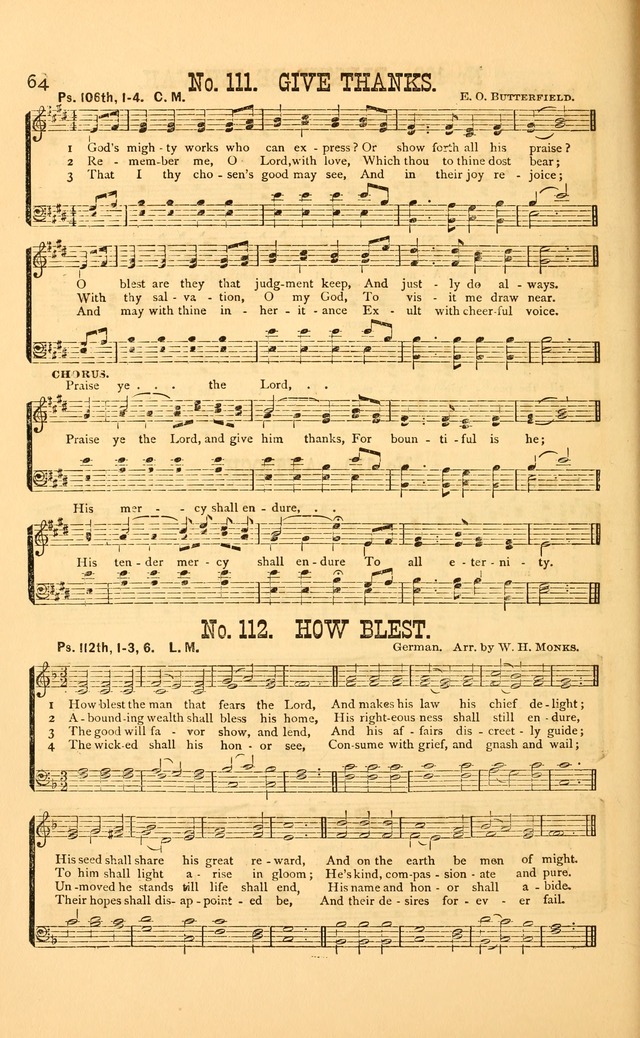 Bible Songs: consisting of selections from the psalms, set to music, suitable for Sabbath Schools, Prayer Meetings, etc. page 64