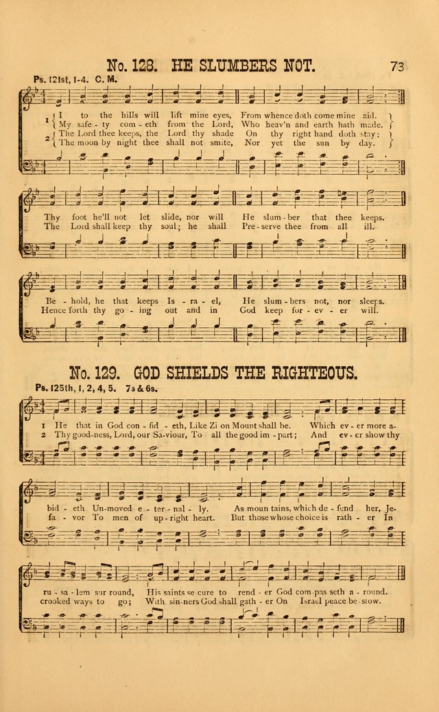 Bible Songs: consisting of selections from the psalms, set to music, suitable for Sabbath Schools, Prayer Meetings, etc. page 73