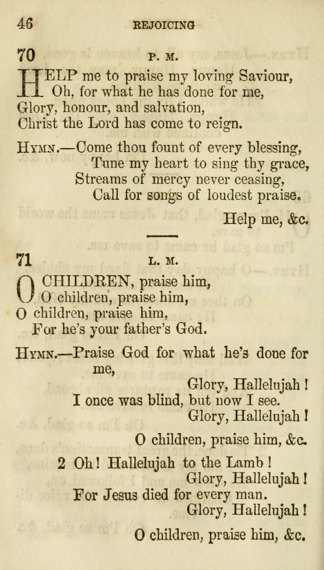 The Chorus: or, a collection of choruses and hymns, selected and original, adapted especially to the class-room, and to meetings for prayer and Christian conference (7th ed., Imp. and Enl.) page 46