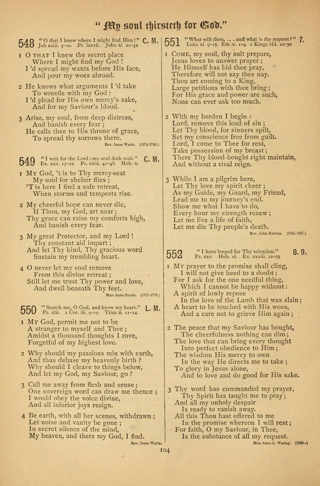 The Clifton Chapel Collection of "Psalms, Hymns, and Spiritual Songs": for public, social and family worship and private devotions at the Sanitarium, Clifton Springs, N. Y. page 104