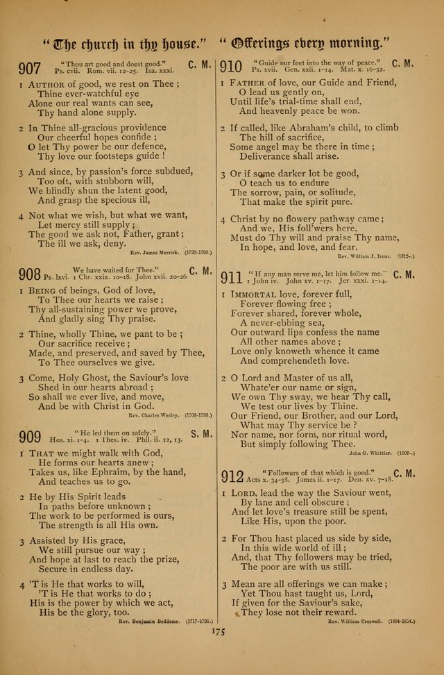 The Clifton Chapel Collection of "Psalms, Hymns, and Spiritual Songs": for public, social and family worship and private devotions at the Sanitarium, Clifton Springs, N. Y. page 175