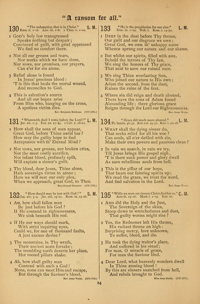 The Clifton Chapel Collection of "Psalms, Hymns, and Spiritual Songs": for public, social and family worship and private devotions at the Sanitarium, Clifton Springs, N. Y. page 24