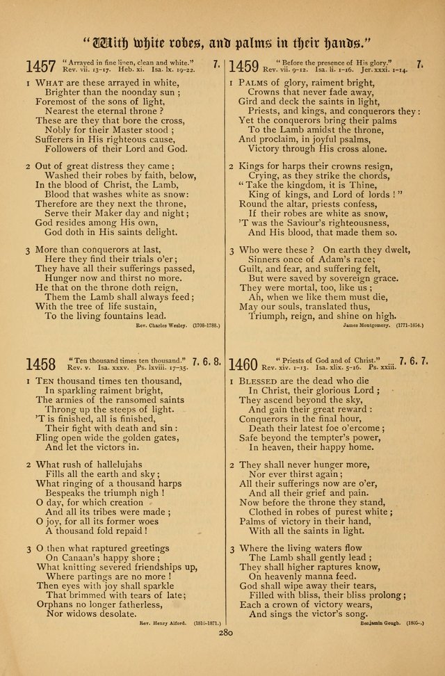 The Clifton Chapel Collection of "Psalms, Hymns, and Spiritual Songs": for public, social and family worship and private devotions at the Sanitarium, Clifton Springs, N. Y. page 280