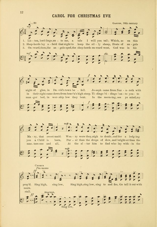 Christmas Carols and Hymns: for school and choir page 12