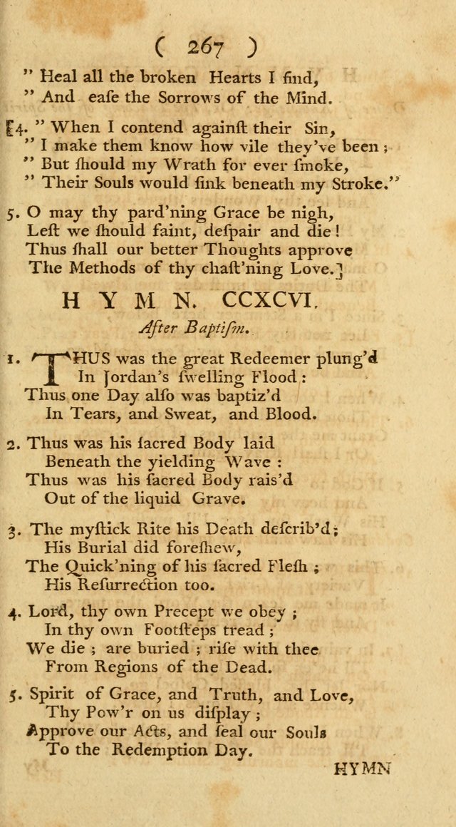 The Christians Duty, exhibited, in a series of Hymns: collected from various authors, designed for the worship of God, and for the edification of Christians (1st Ed.) page 267