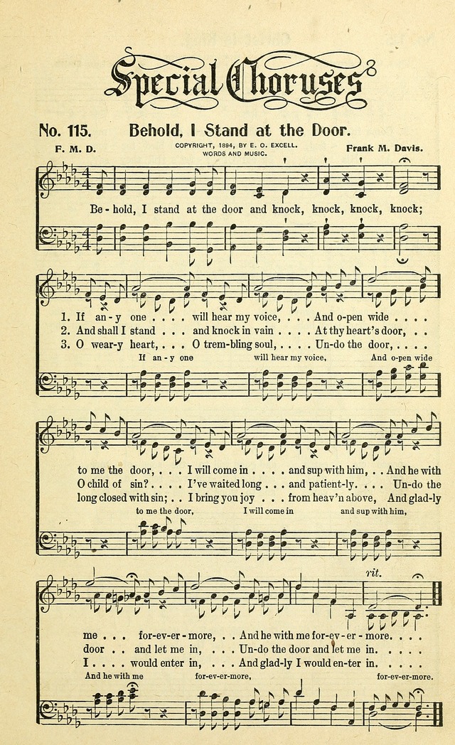 Christian Gospel Hymns: for church, Sunday school, and evangelistic meetings: contains the cream of all the old songs, and the very best of all the new page 115