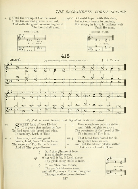 The Church Hymnary page 537