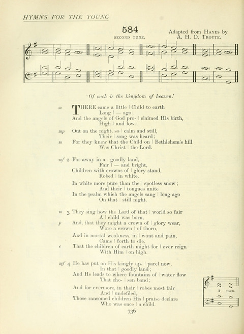 The Church Hymnary page 736