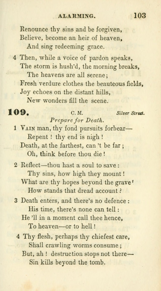 Conference Hymns : adapted to religious conferences, and meetings for prayer, to which is added a selection of the most favorite melodies in common use page 103